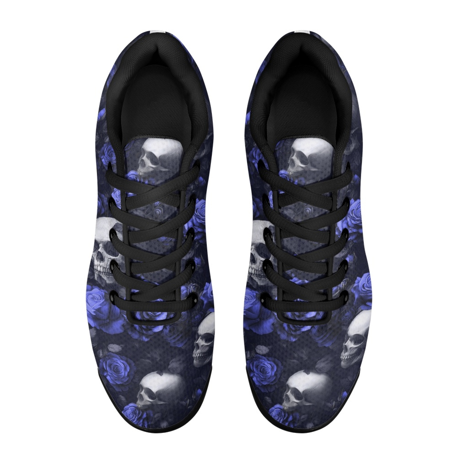 Air Cushion Jogger Shoes Men - PENSTROLL Blue Rose Skull Mesh Shoes
