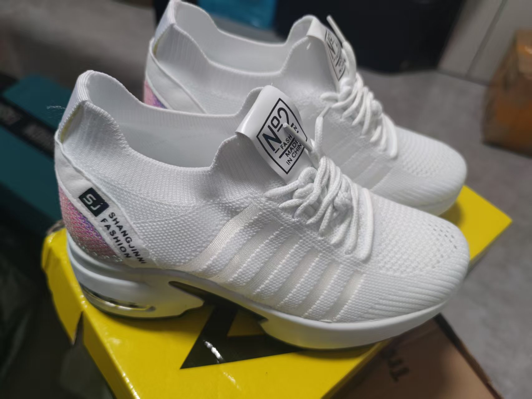 2025 Spring Sequined Casual Sh - огляд і ціна Knit Fabric Lace Up Sneakers