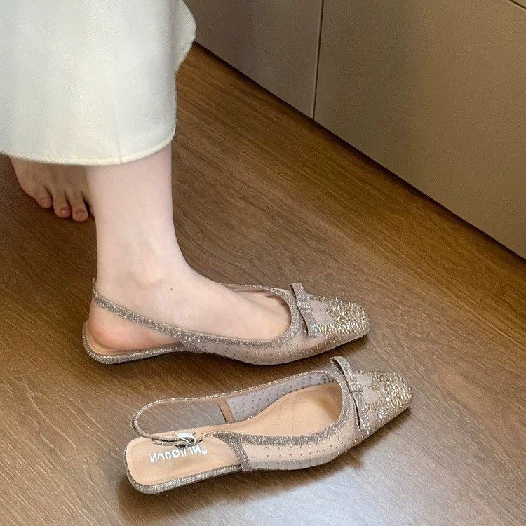 Glitter Rhinestone Bow Slingba - огляд і ціна Sandals