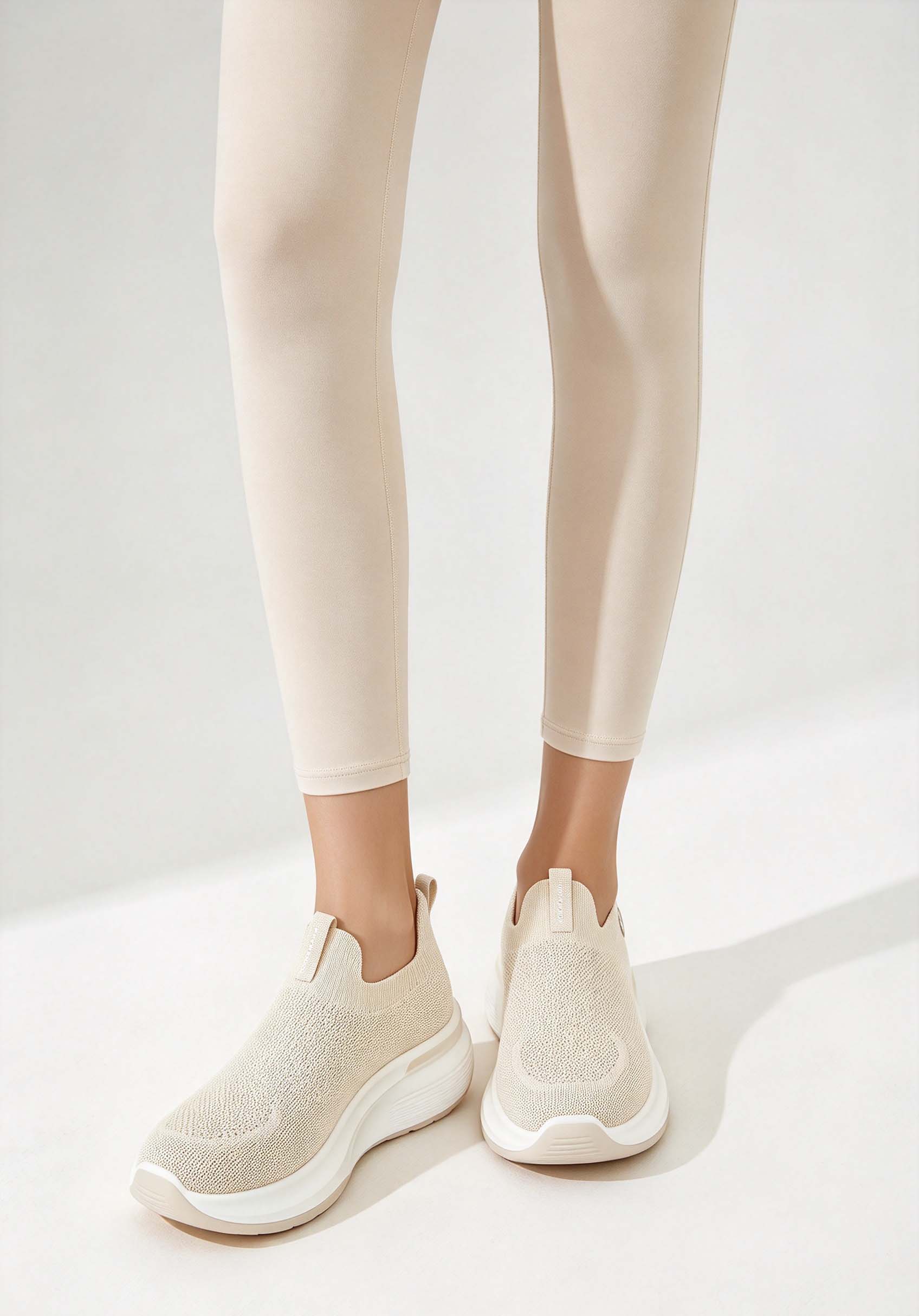 Women's Knit Platform Walking  - огляд і ціна Knit Fabric Lace Up Sneakers