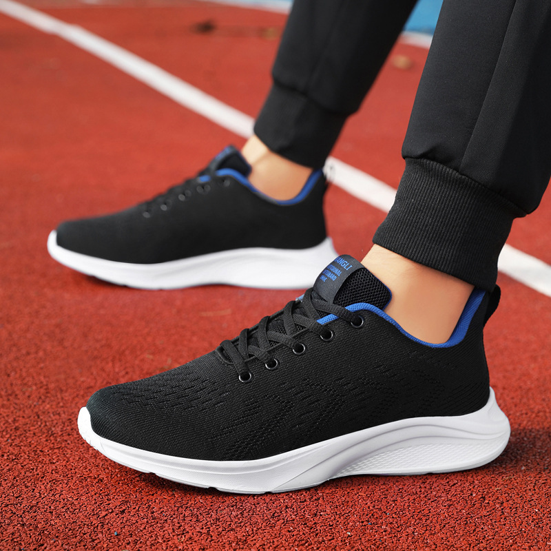 New Shoes for Men Sneaker Spri - огляд і ціна Knit Fabric Lace Up Sneakers